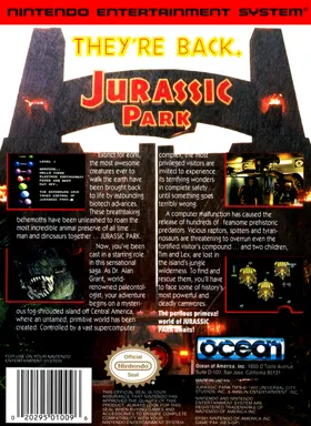 Jurassic Park (USA) box cover back